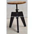 Industrial Metal Swivel Stool Recycled Railway Sleeper Wood Top